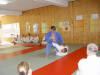 Jrgen Hoffmann (blauer Judogi) bei der Erluterung einer Bodentechnik.